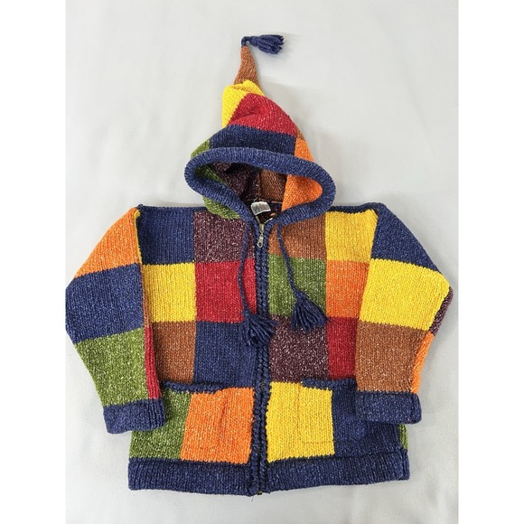 Sweater Wool Colors Size Kids Sz 8 Hand Made Ecuador - Picture 1 of 7